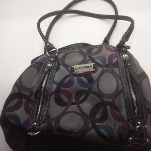 Rosetti Black, Burgundy, and Gray Shoulder Bag